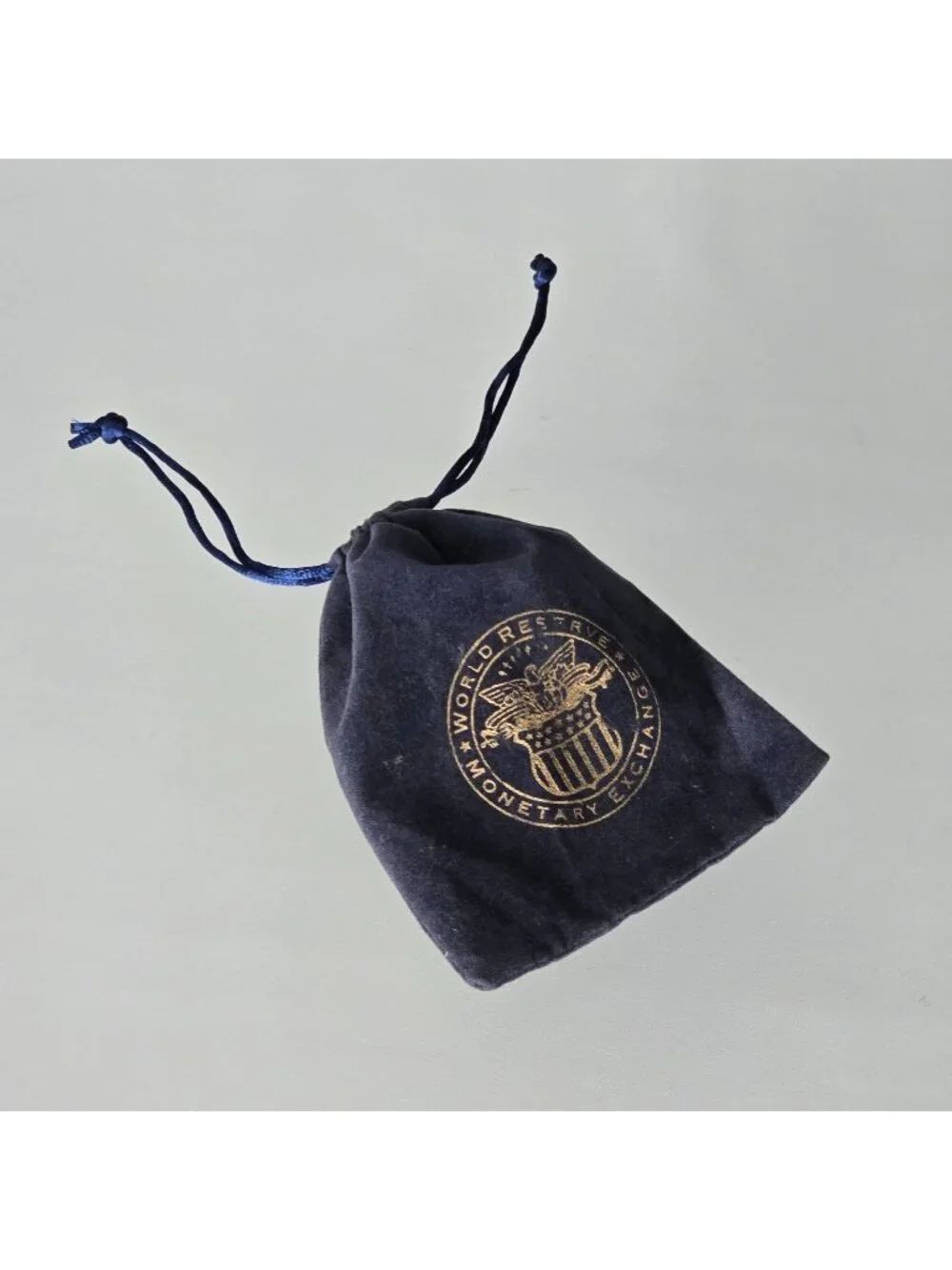 World Reserve Monetary Exchange Drawstring Pouch Coin Purse 5" x 4"